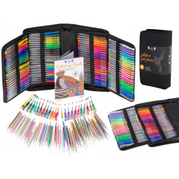 Aga Barevná gelová pera v pouzdře 120ks + 120 náplní