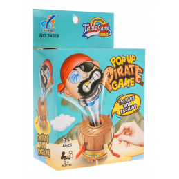 Šílená pirátská arkádová hra pro děti 3+ a dospělé + figurka piráta + sud s otvory + 12 šavlí