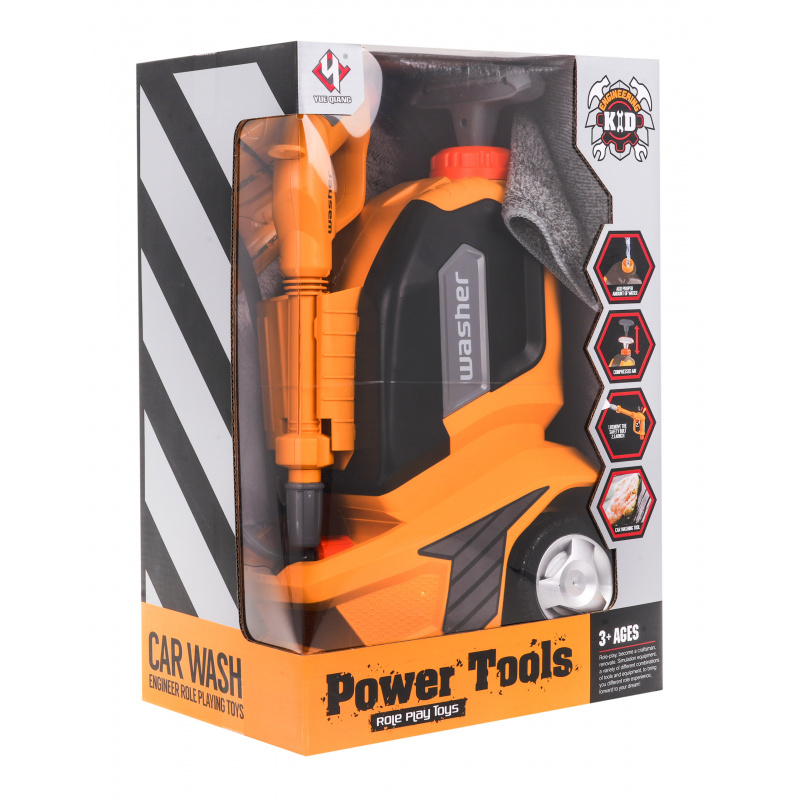 Tlaková myčka s funkcí vody pro děti 3+ Čistící sada + stěrka + hadřík + houba