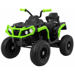 Dětská čtyřkolka ATV Air battery quad Black-Green + nafukovací kola + rádio MP3 + pomalý start