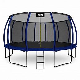 Aga SPORT EXCLUSIVE Trampolína 500 cm Tmavě modrá + ochranná síť + žebřík