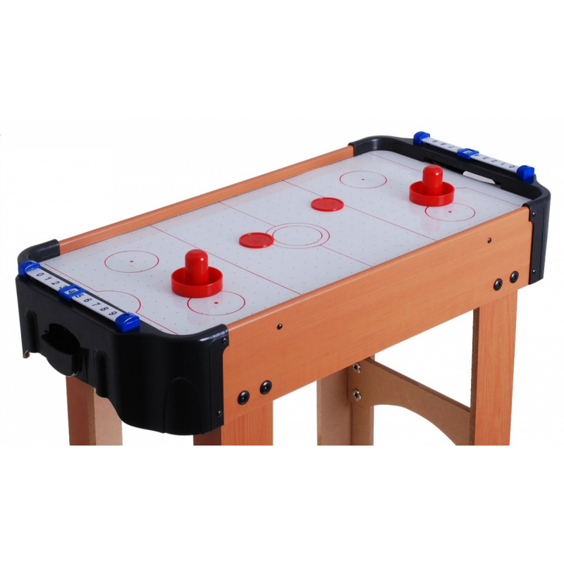 Dětský air hockey imitace dřeva + stůl z MDF + vzduchové dmychadla + houbové disky