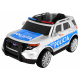 Dětské policejní auto SUV na baterie + sirény + světla + megafon + dálkové ovládání + pomalý start + EVA + samolepky