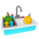 Dřez na mytí nádobí pro děti 3+ Vodovodní kohoutek + Sušička + Nádobí Příbory