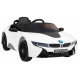 BMW I8 Lift Battery Car White + dálkové ovládání + pomalý start + 3bodové pásy + MP3 USB + LED dioda