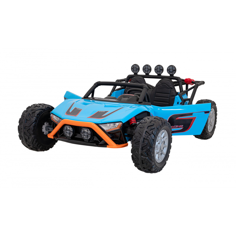 Dětská závodní buggy na baterie 5 Blue + motory 2x200W + dálkové ovládání + zvuková LED dioda + pomalý start