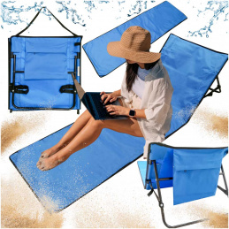 Aga Plážové lehátko s opěradlem skládací 150x47x48cm