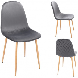 Čalouněná velurová židle VIGO šedá