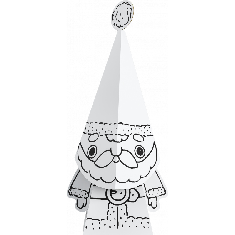 "Otec Vánoc" 3D figurka k vybarvení + ozdoba na vánoční stromeček