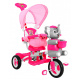 dětské tříkolové kolo Elephant Pink + zvuky + stříška + zábrana + opěrka nohou + rukojeť + ližiny + úložný prostor
