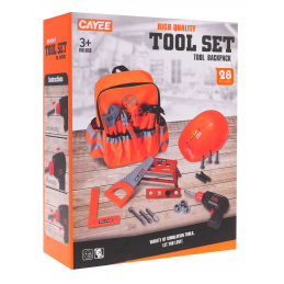 Sada pro kutily s batohem pro děti 3+ Oranžová + interaktivní šroubovák + nářadí + příslušenství