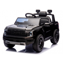 FORD RANGER Raptor ČERNÝ Auto na akumulátor EVA Kůže pilot AKUMULÁTOR LION