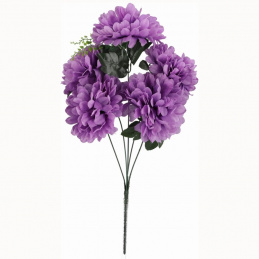 Kytice umělých květin fialové chryzantémy - 62 cm