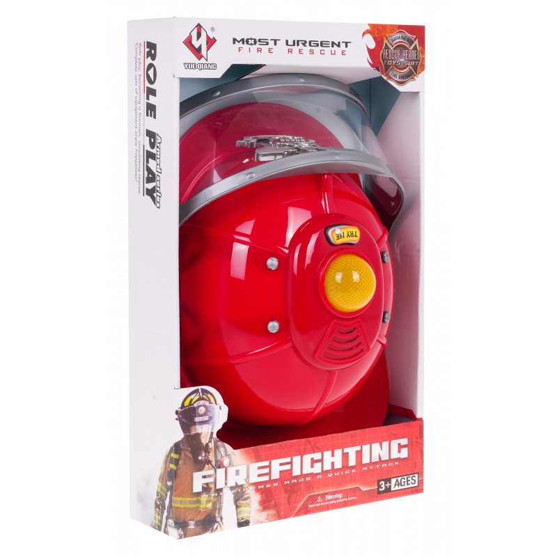 Interaktivní hasičská přilba pro děti 3+ Zvuky sirény + světla + nastavitelný obvod