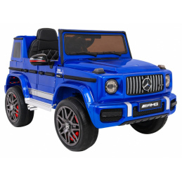 Mercedes AMG G63 pro děti Modrá barva + dálkové ovládání + MP3 LED + pomalý start + EVA + pásy