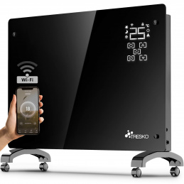 Tresko Smart Skleněný konvektor 1500 W GPH-15EA Černý