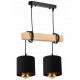Závěsné stropní svítidlo LED dřevěný trámový 2xE27 Lustr Loft Lampshade Gold