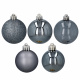 Aga Vánoční baňky MIX 4/6cm 27ks Šedé