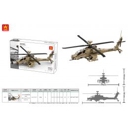 Sada Stavebnic Vojenský Vrtulník 255ks.