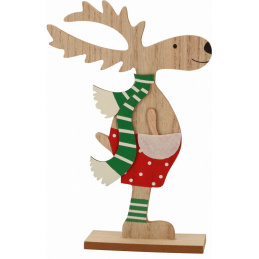Dřevěný sob k postavení jako ozdoba na svátky