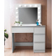 Aga Toaletní stolek se zrcadlem a osvětlením Matný bílý
