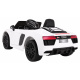 Audi R8 Spyder Baterie Bílá + Dálkové ovládání + EVA + Pomalý start + Rádio MP3 + LED dioda