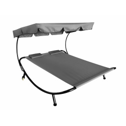 Aga Zahradní lehátko pro dvě osoby se stříškou Šedé