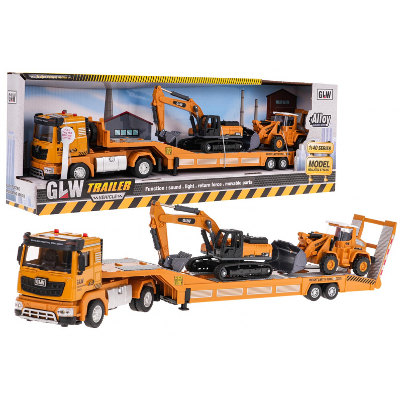 Sada Stavebních Vozidel s Přepravníkem