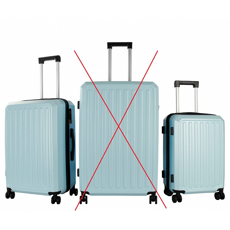 Aga Travel Sada cestovních kufrů vel. M+S Modrá 6CZ034 - II. JAKOST