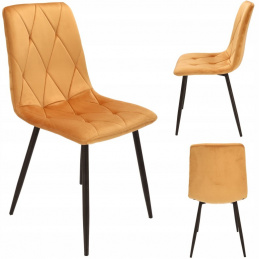 Čalouněná velurová hořčicová židle PIADO