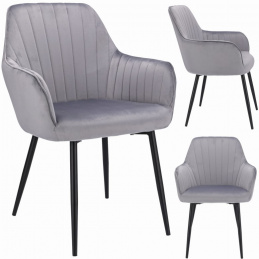 Čalouněná židle CORA z šedého sametu