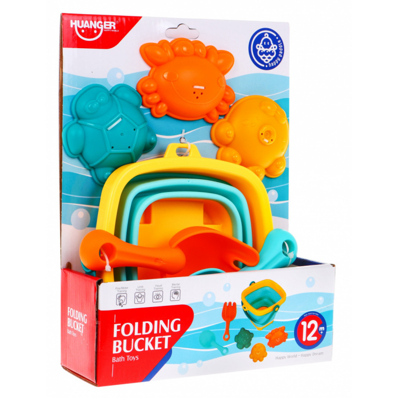 Sada dětských doplňků na písek 12 m + kyblík + formičky + lopatky