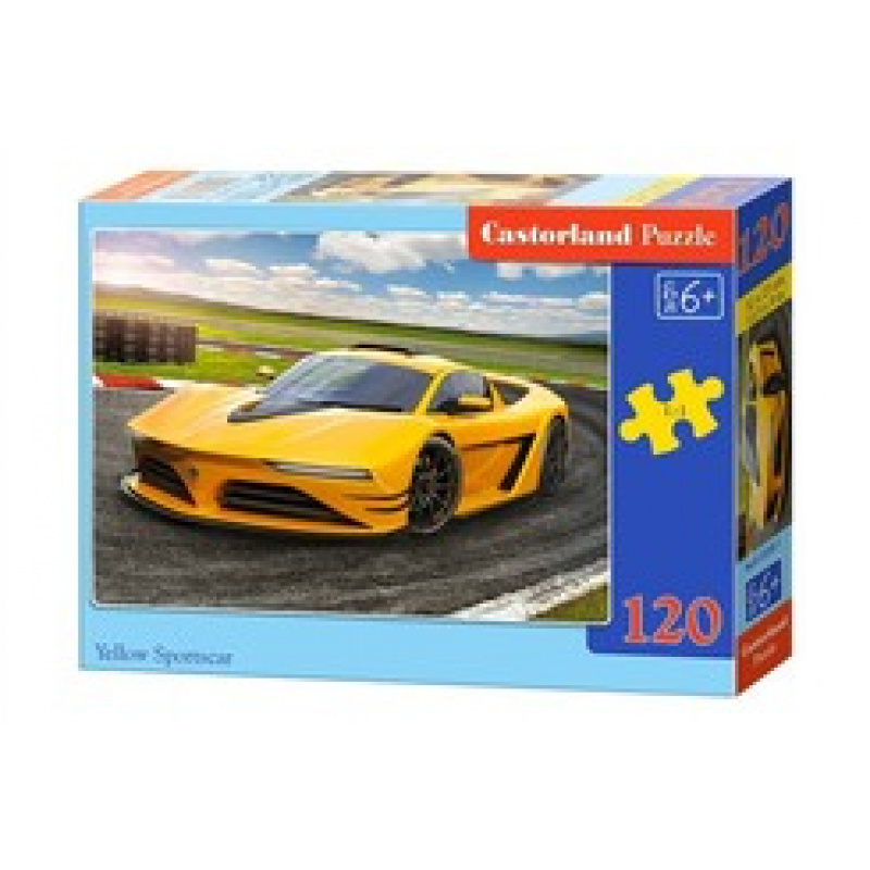 CASTORLAND Puzzle 120 dílků - Žlutý sportovní vůz