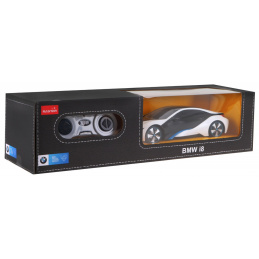 BMW i8 white RASTAR model 1:24 Auto na dálkové ovládání + 2,4 GHz dálkové ovládání