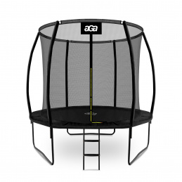 Aga SPORT EXCLUSIVE Trampolína 250 cm Černá + ochranná síť + žebřík