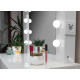 Aga Toaletní stolek se zrcadlem, osvětlením a el.zásuvkou Lesklý bílý