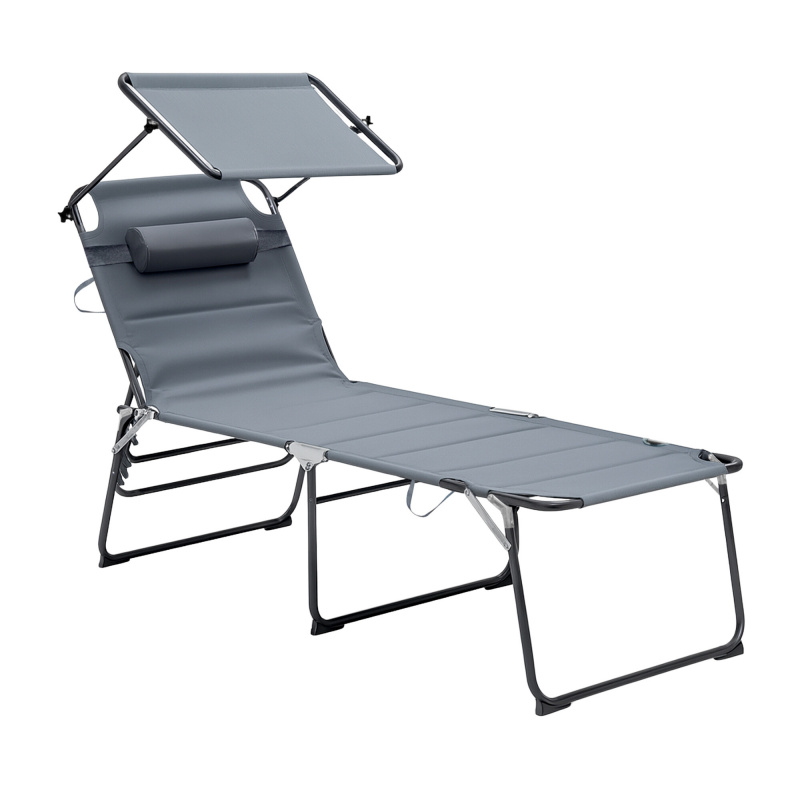 Aga Zahradní lehátko se stříškou Šedé 2DAZ472 - II. JAKOST