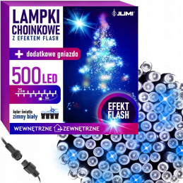 Vánoční osvětlení stromu 500 LED studená bílá FLASH