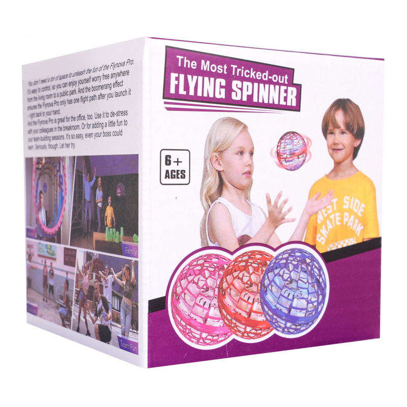 Létající míč ovládaný gesty pro děti 6+ a dospělé Růžová + LED světla + dálkové ovládání