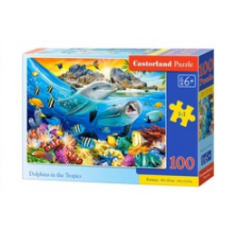 CASTORLAND Puzzle 100 dílků - Delfíni v tropech