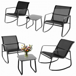 Sada zahradního nábytku - stolek a dvě houpací křesla