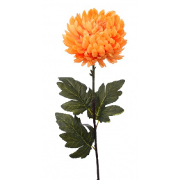 Jeden umělý květ oranžová Chryzantéma - 80 cm