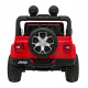 Jeep Wrangler Rubicon baterie pro děti Červená + dálkové ovládání + rádio MP3 LED + kola EVA