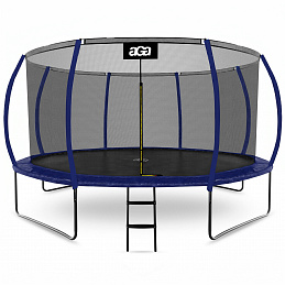 Aga SPORT EXCLUSIVE Trampolína 430 cm Tmavě modrá + ochranná síť + žebřík