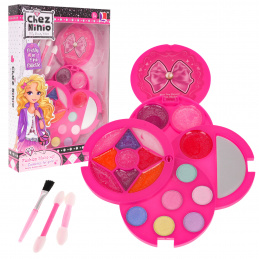 Sada líčidel pro děti 5+ Růžová kosmetická taštička + oční stíny + lesky + zrcátko + příslušenství
