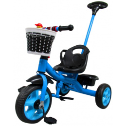 Tříkolka T8 modrá s rukojetí Kola EVA Odrážedlo