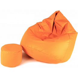 Aga Sedací vak XXXL + podnožník Světle oranžový