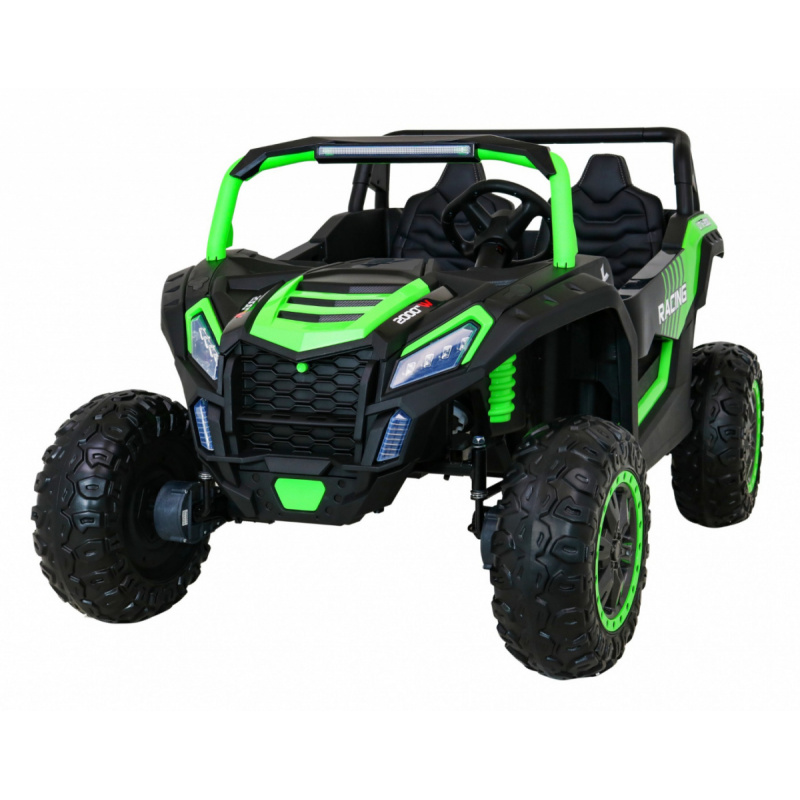 Buggy ATV Racing pro 2 děti Zelená + pohon 4x4 + dálkové ovládání + pomalý start + MP3 LED