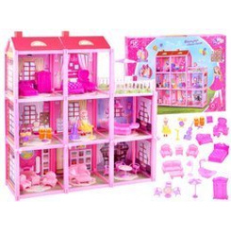 Velký domeček + nábytek pro panenky ZA3075