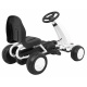 První šlapací motokára pro batolata Bílá + Řetězový pohon + Gumová kola